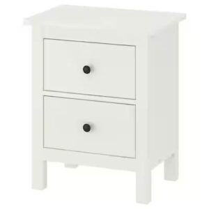HEMNES Chest of 2 drawers, 54x66 cm (White Stain)