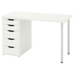 Lagkapten/Alex Desk,120x60 cm, durable and easy to care for. Desks for home. Desks computer desks. Tables desks. Environment friendly. (White)