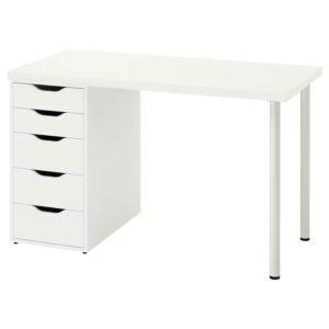 Lagkapten/Alex Desk,120x60 cm, durable and easy to care for. Desks for home. Desks computer desks. Tables desks. Environment friendly. (White)