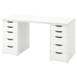 Lagkapten/Alex Desk, 140x60 cm, Durable and Easy to Care For - Home Office Furniture, Tables Desks (White)