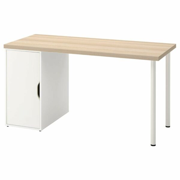 Lagkapten/Alex Desk, white stained/oak effect white, 140x60 cm, durable and easy to care for. Desks for home. Desks computer desks. Tables desks.