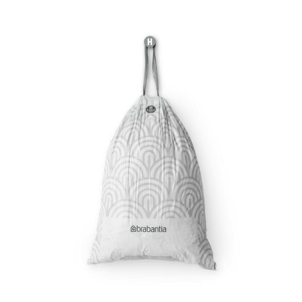 Brabantia PerfectFit Bin Liners (Size H/50-60 Litre) Thick Plastic Trash Bags with Tie Tape Drawstring Handles (40 Bags)
