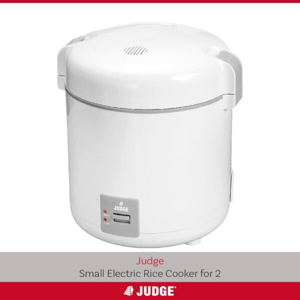 Judge Small Electric Rice Cooker - Fully Automatic, for 2 Servings, Removable Non-Stick Rice Pot, Measuring Cup & Ladle, PFOA Free, Keep Warm Function