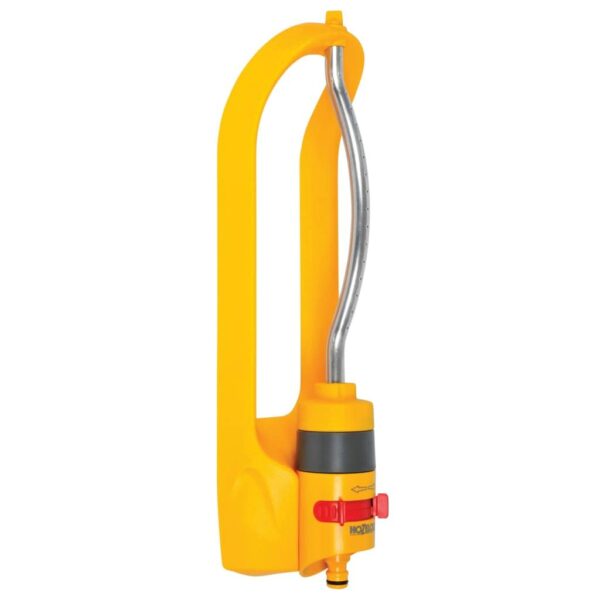 HOZELOCK - Rectangular Oscillating Sprinkler Plus 180 m² : Small-area Spray Sprinkler on Sled, Ideal for Lawns and Established Plants, Adjustable Oscillation Zone: 15 Jets Uniform Watering [2972P0000]