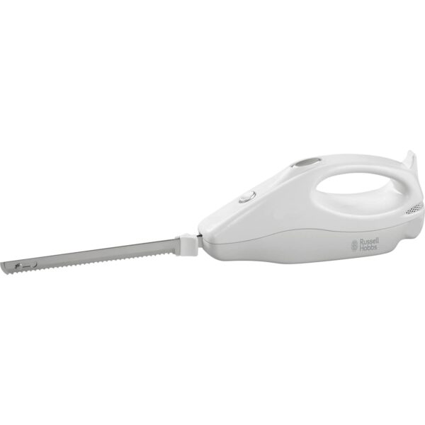 Russell Hobbs Food Collection Electric Carving Knife with dual serated 203mm stainless steel blades, Power & blade release button, Dishwasher safe blades, Easy wrap cord storage, 120W, 13892