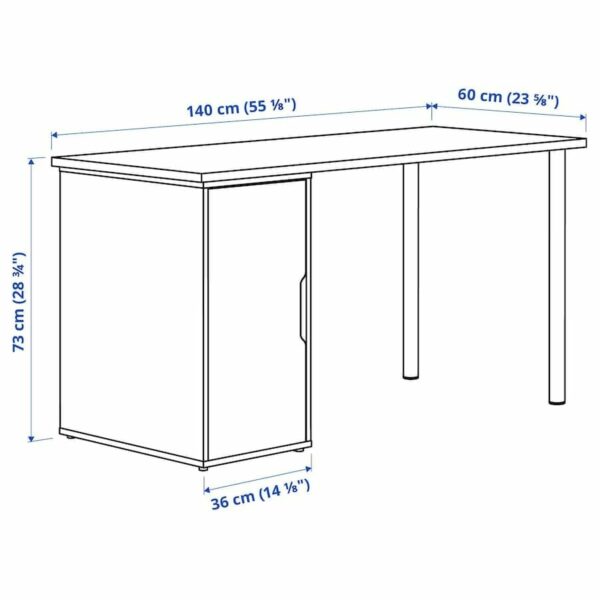 Lagkapten/Alex Desk, white stained/oak effect white, 140x60 cm, durable and easy to care for. Desks for home. Desks computer desks. Tables desks.