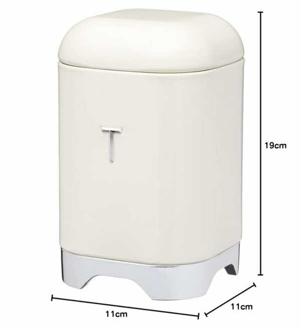 KitchenCraft Lovello Tea Caddy, 11 x 19 cm (4.5" x 7.5") - Vanilla Cream