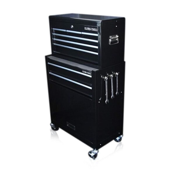 Us Pro Tools Tool Chest Tool Box Roller Cabinet Gloss Black With Drawer Dividers