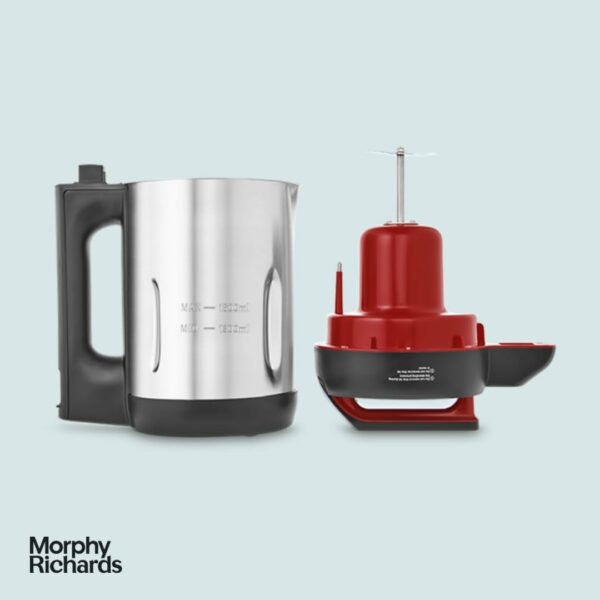 Morphy Richards Sauté & Soup Maker, 1.6L, 4 Settings, Smooth, Chunky, Juice, Blend Pause Function, Family Size, Non-Stick Coated Jug, Detachable Power Cord, Stainless Steel, 501014