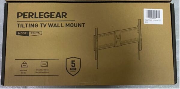 Perlegear TV Wall Bracket for Most 37–82 inch LCD LED 3D Plasma TVs up to 60kg, Slim Tilt TV Bracket for Flat or Curved TVs Max VESA 600x400mm, Large TV Wall Mount with Adjustable Pull Cords, PGLT5