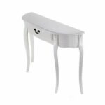 Half Moon Shape Hall Entryway Table, Small Semi Round Console Table with Drawer, Narrow End Table