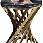 Creative Marble Sofa Side Table Living Room Coffee Table Stainless Steel Frame Center Table Home Furniture Simple End Tables