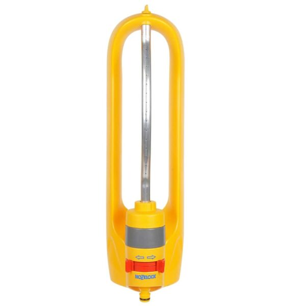 HOZELOCK - Rectangular Oscillating Sprinkler Plus 180 m² : Small-area Spray Sprinkler on Sled, Ideal for Lawns and Established Plants, Adjustable Oscillation Zone: 15 Jets Uniform Watering [2972P0000]
