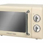 Russell Hobbs RHRETMM705C 17 L 700 W Cream Compact Retro Solo Manual Microwave with 5 Power Levels, Timer, Defrost Setting, Easy Clean