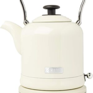 Haden Highclere Cream Kettle - 3000W Fast Boil Stainless Steel Cordless, 360 Base, Cup Markings - 1.7L Retro Design Perfect for Any Kitchen