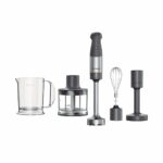 Kenwood Triblade XL Hand Blender, Mixer with Anti-Splash, Chopper 500ml, Metal Whisk and Masher Attachment and BPA-Free Plastic Beaker, HBM60.307GY, Dishwasher Safe, 1000W, Grey