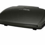 George Foreman Large Electric Grill [Non stick, Healthy, Griddle, Toastie, Hot plate, Panini, BBQ, Energy saving, Vertical storage, Easy clean, Drip tray, Ready to cook light] Black, 2400W 23440
