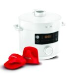 Tefal Turbo Cuisine. 4.8L Electric Pressure Cooker with mitts, 10 Programmes inc. stew, steam, bake, slow cooker, Rice cooker, 4.8L, 1000 W, Plastic, White, CY756140