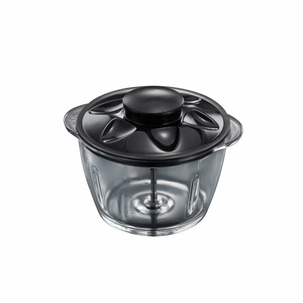 Russell Hobbs Desire Electric Fruit & Vegetable Mini Chopper, 1L glass bowl with 500ml food capacity & storage lid, Dishwasher safe parts, Stainless Steel blades, One touch operation, 200W, 24662