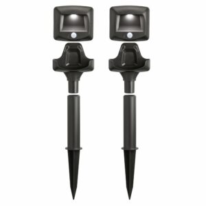 Mr. Beams MB572 Outdoor Wireless Battery-Powered 35 Lumens LED Path Light with Motion Sensor, 2-Pack, Dark Brown