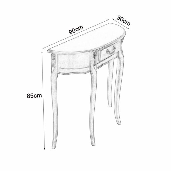 Half Moon Shape Hall Entryway Table, Small Semi Round Console Table with Drawer, Narrow End Table
