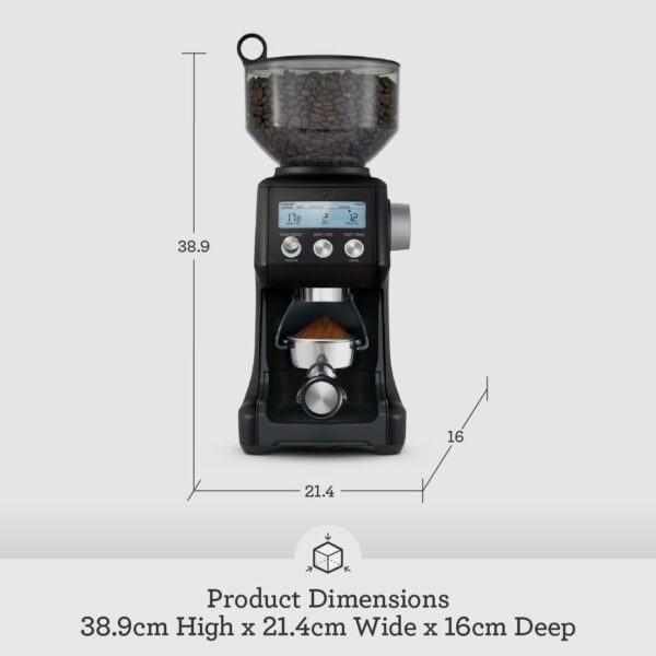 Sage - The Smart Grinder Pro - Conical Burr Coffee Grinder - Programmable, Automatic, Black Truffle