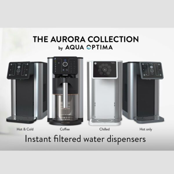 Aqua Optima Aurora Instant Hot & Cold Filter Water Dispenser, 3.8L Capacity, Includes 1 x 30 Day Evolve+ Water Filter for Reduction Of Microplastics, Chlorine, Limescale & Impurities