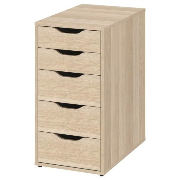 Lagkapten/Alex Desk,140x60 cm, durable and easy to care for. Desks for home. Desks computer desks. Tables desks. (White stained oak effect)