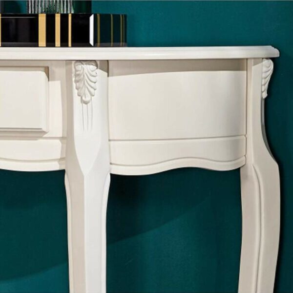 Half Moon Shape Hall Entryway Table, Small Semi Round Console Table with Drawer, Narrow End Table