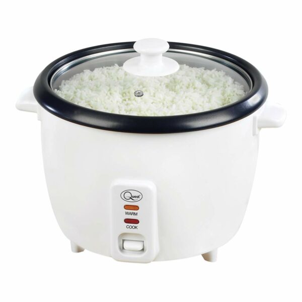 Quest 35530 0.8L Rice Cooker/Up to 4 Servings/Non-Stick Removable Bowl/Keep Warm Functionality/Includes Measuring Cup & Spatula/Cook White or Brown Rice, Porridge and more