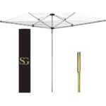 Rotary Washing Line Outdoor, Heavy Duty Large Clothes Rotating Airer Dryer Garden use, Easy to Open and Close