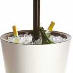 Keter Cool Bar Plastic Outdoor Ice Cooler Table Garden Furniture - white/brown