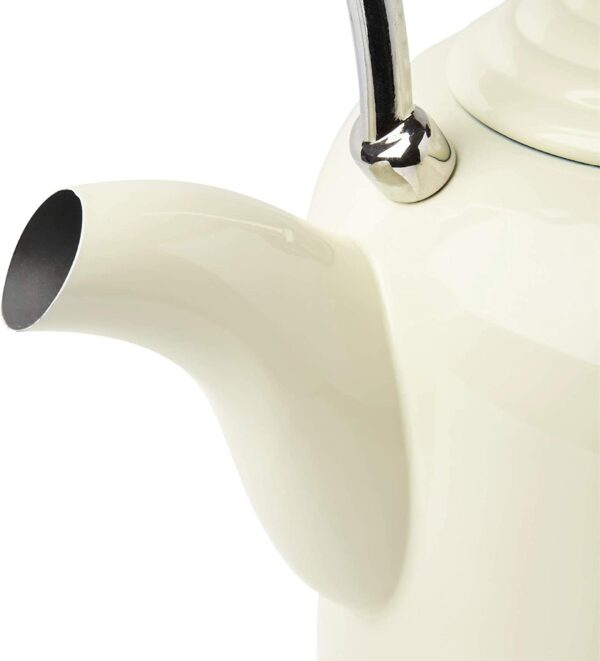 Haden Highclere Cream Kettle - 3000W Fast Boil Stainless Steel Cordless, 360 Base, Cup Markings - 1.7L Retro Design Perfect for Any Kitchen