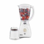 Geepas 550W 2 in 1 Food Jug Blender with 1.5L BPA Free Jar | 4 Sharp Stainless Steel Blades with 4 Speed Pulse Function | Ice Crusher, Mill, Coffee/Spice Grinder & Smoothie Maker - 2 Year Warranty