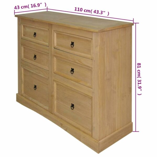 vidaXL Sideboard, Cabinet Cupboard Storage Cabinet, Home Organiser Living Room Side Cabinet, Farmhouse Style, Mexican Pine Corona Range