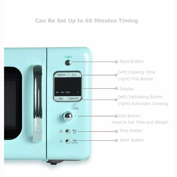 AIQMML oven 20L Style Countertop Microwave Oven with 60 Minutes Timing-Memory Turntable-Microwave Oven with Smart Sensor, Easy Clean Interior Kitchen Appliances (Color : Blue)