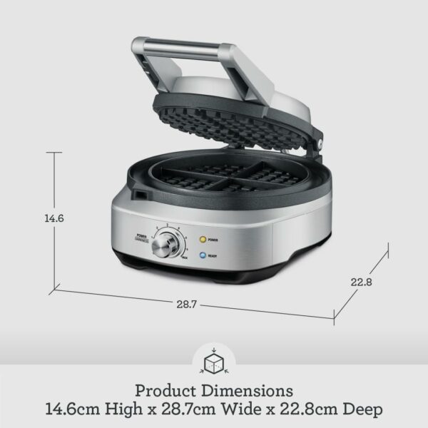 Sage - The No-Mess Waffle Maker - With Non-Stick Surface, No Mess Moat & Browning Control - Brushed Stainless Steel
