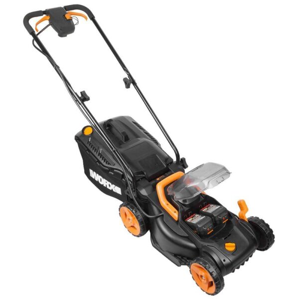 Worx Cordless Lawnmower WG779E.2 40V 34cm – Ideal for Small to Medium Gardens (Up to 400㎡) – Includes 2x 2.0Ah Batteries Charger