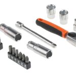 Bahco SL25L Socket Mechanical Set, Metric ,Black/Red,1/4" Dynamic Drive, 37 Pieces