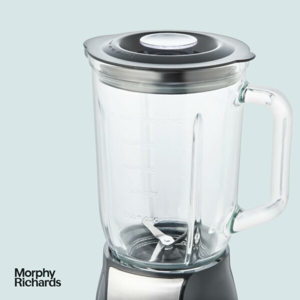 Morphy Richards Total Control Glass Jug Blender with Ice Crusher Blades, 5 Speed Settings, Pulse Control, 600 W, 1.5 litres, Grey, 403010
