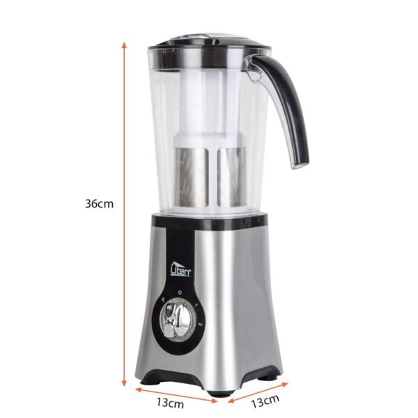 Jug Blenders, Uten Smoothie Blender 1.25L, 5-in-1 Multi-Functional Smoothie Maker and Mixer for Juicers Fruit Vegetable 380W Automatic Blender Ice Crusher with 22,000 RPM/Min