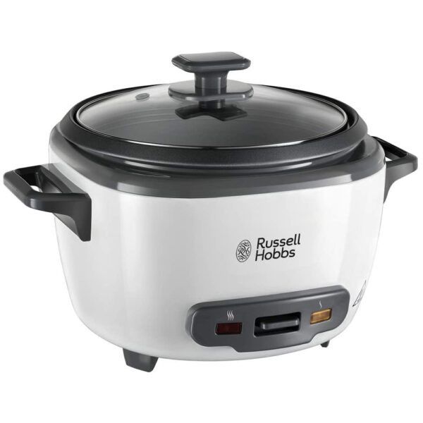 Russell Hobbs Electric Rice Cooker - 2kg (12 Portion - 145g per serving) Removable non stick bowl, Dishwasher-safe bowl & lid, Steamer basket, measuring cup & spoon inc, Energy Saving, 500W, 27040
