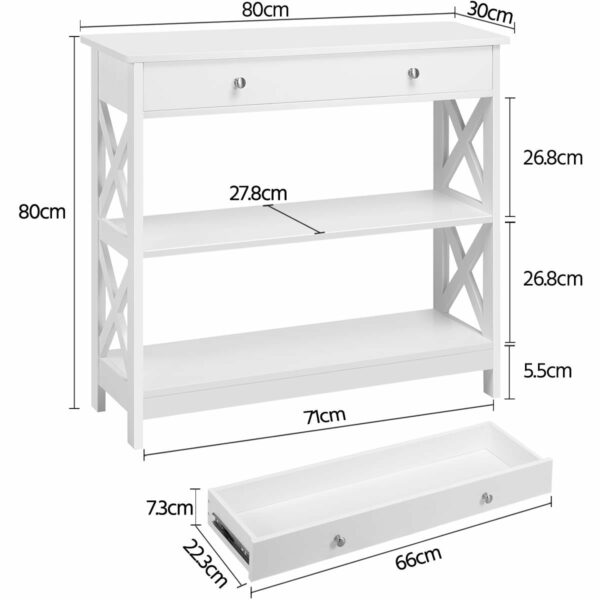 Yaheetech Console Table for Hallway, Slim Entryway Table with Drawer  Storage Shelves, Wood Sofa Table