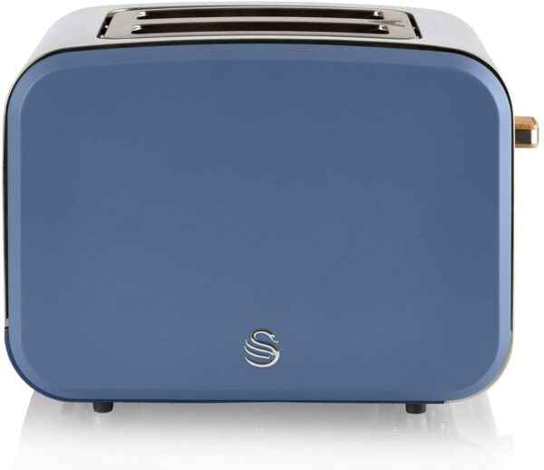 Swan ST14610BLUN Nordic 2 Slice Toaster with Defost,Reheat,Cancel Functions, Cord Storage, 900W, Blue