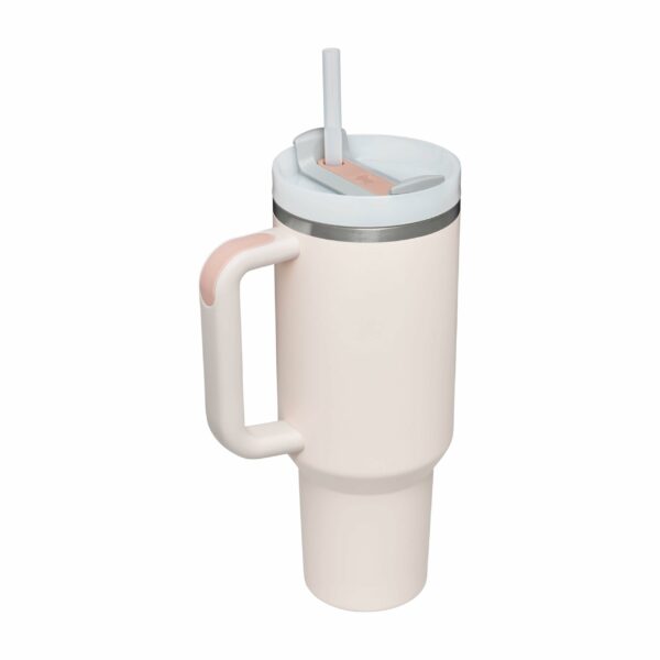 Stanley Quencher H2.0 Flowstate Tumbler 1.2L - Cold For 11 Hours - Iced For 48 Hours - Metal Water Bottle With Straw, Handle And Lid - Dishwasher Safe - Travel Mug For Cold Drinks - Rose Quartz
