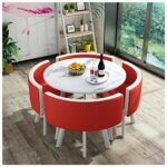 Dining Table And Chair Combination Modern Design Leisure Table 80cm Marble Round Table Simple Style