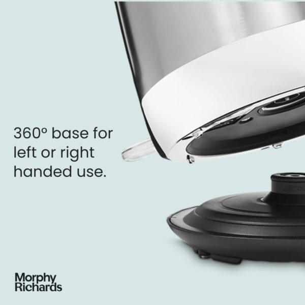 Morphy Richards Equip Jug Kettle, 1.7L, 3Kw Rapid boil, Removeable Limescale Filter, Easy View Water Gauge, Brushed Stainless Steel Case, 102786
