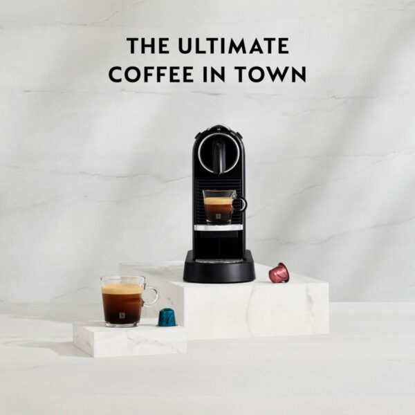 Nespresso De'Longhi CitiZ EN167.B, Capsule, Single-Serve Pod Coffee Machine, Compact Design, 19 Bar Pressure, 2 Cup Sizes, Welcome Set Included, Black, Plastic, 1260 W