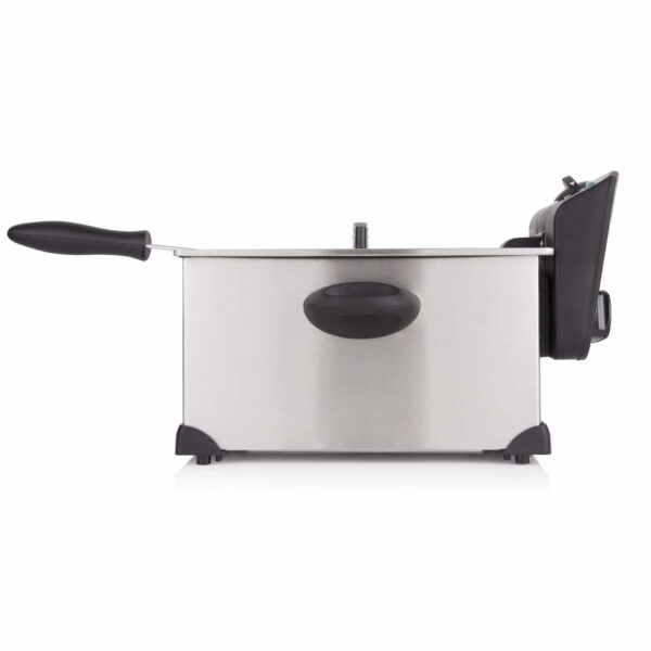 Swan SD6040N 3 Litre Stainless Steel Deep Fat Fryer with Viewing Window and Safety Cut Out, Non-Slip, Easy Clean and Adjustable Temperature Control, 2000W, Silver