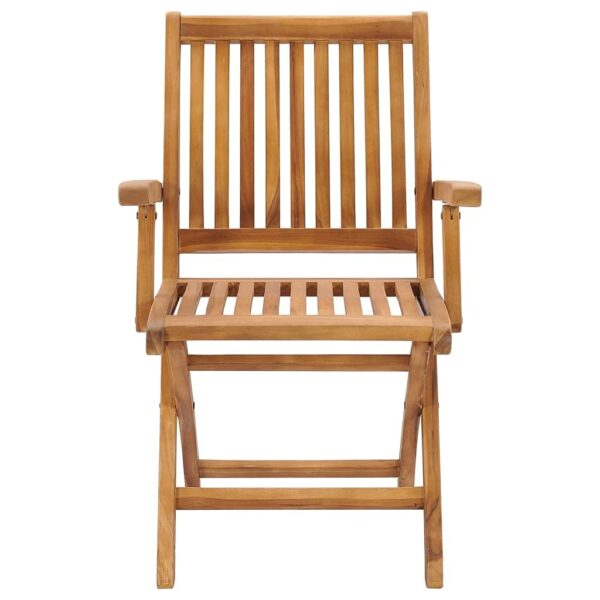 vidaXL 4x Solid Teak Wood Folding Garden Chairs Wooden Armchairs Home Household Furniture Chairs Garden Seats Dining Chairs Folding Outdoor Seating